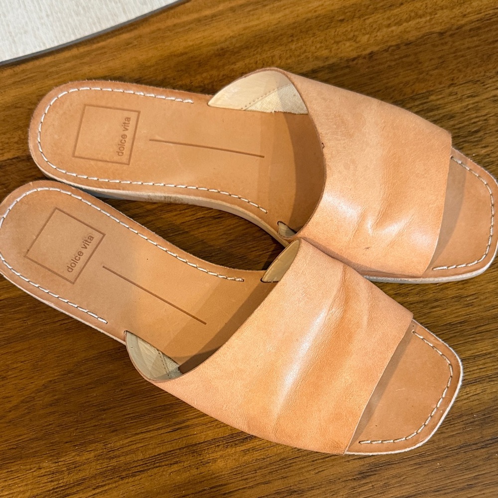 Dolce Vita Women's Light Brown Slide Sandals